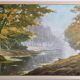 Oil on panel signed by Maurice Leuleu Autumn landscape 104x54 cm framed