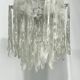 Mazzega Ice glass, pair of vintage murano chandeliers from 70s