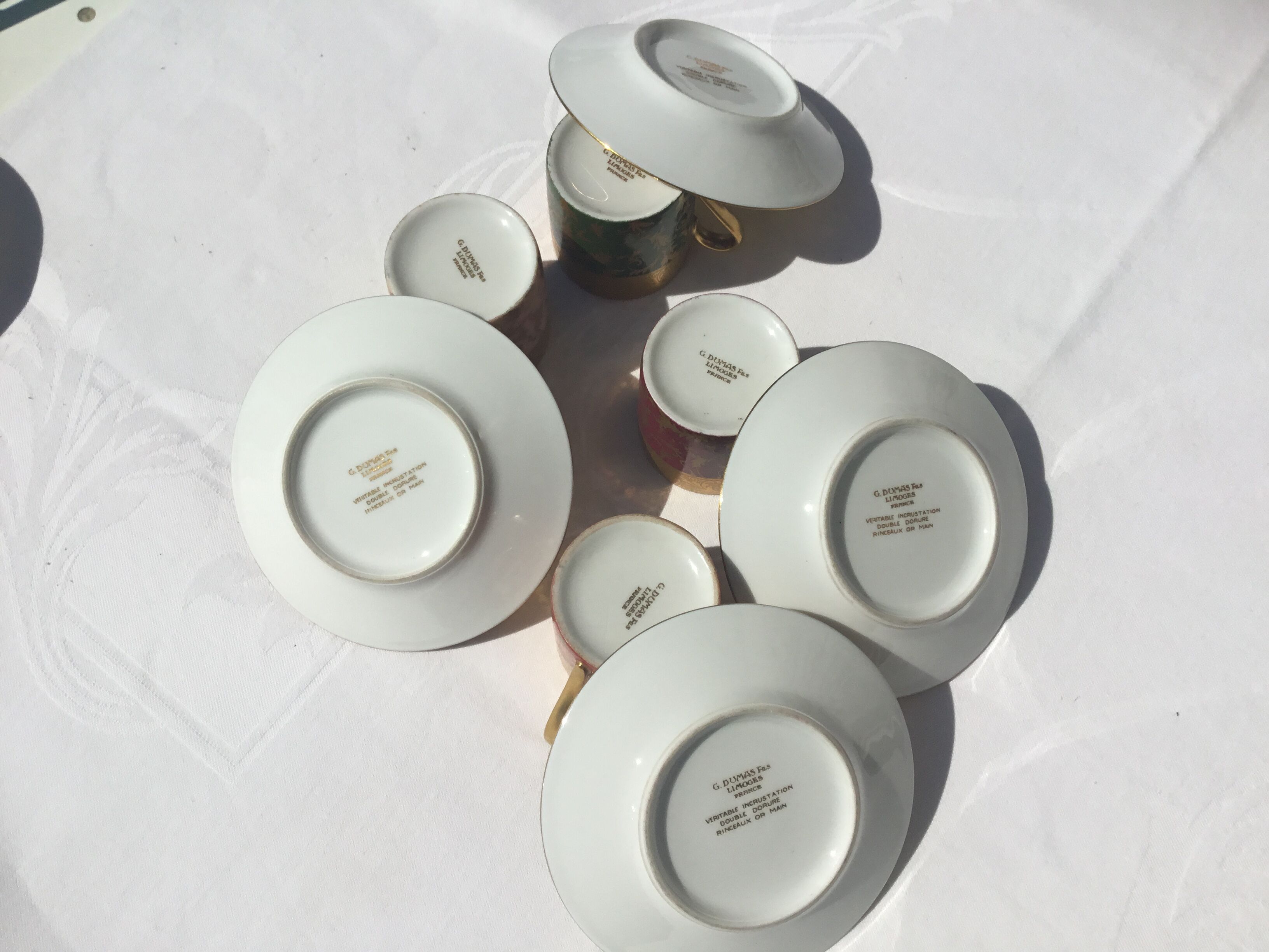 4 cups and under cups G.Dumas Fils, Limoges