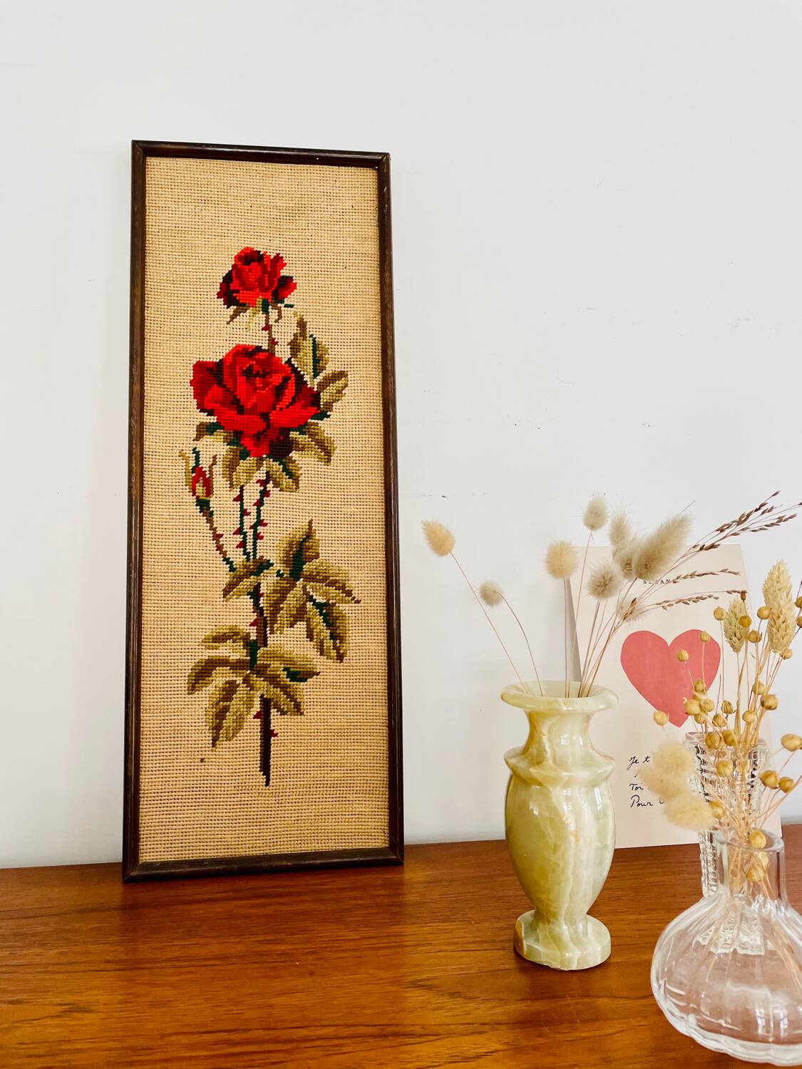 Vintage rose canvas frame