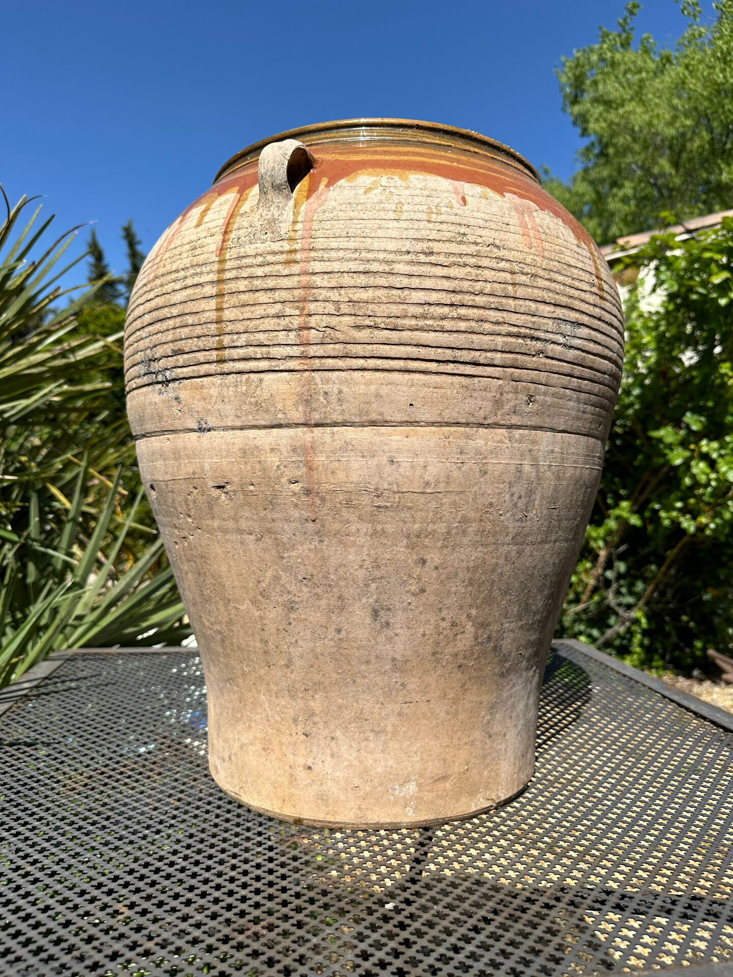 Ancient terracotta pottery jar from the 20th century
