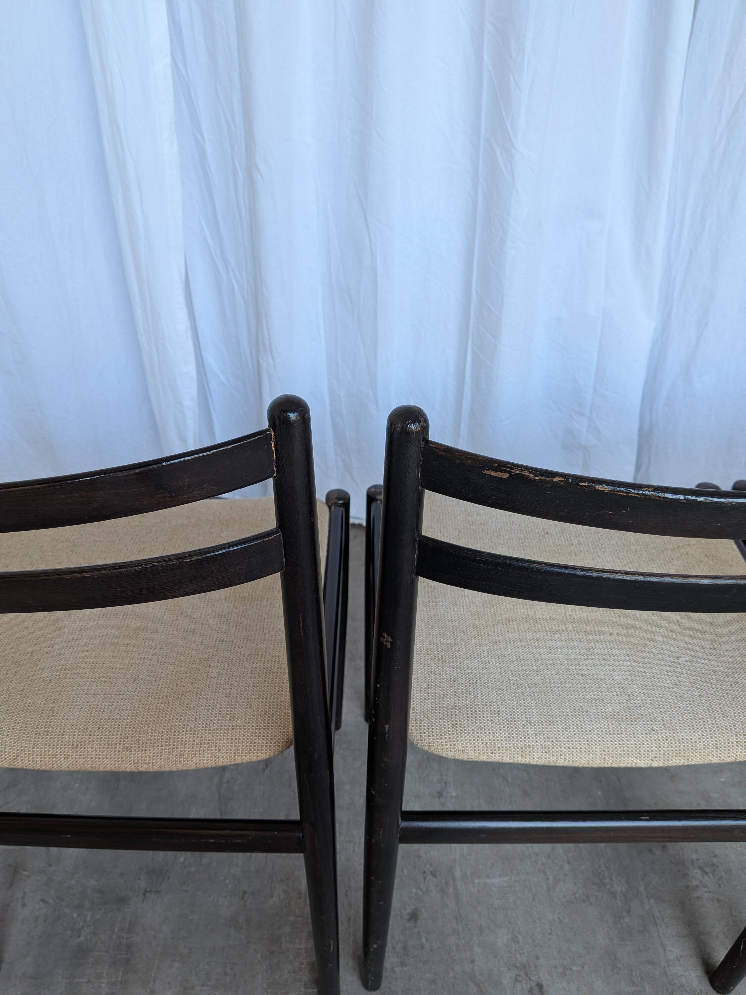 Ensemble de 6 chaises de salle à manger en bois de hêtre vintage / Style scandinave des années 50