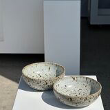 Duo of speckled ceramic bowls