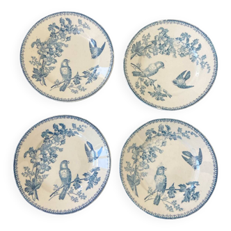 4 Dessert plates, “Mésange” model