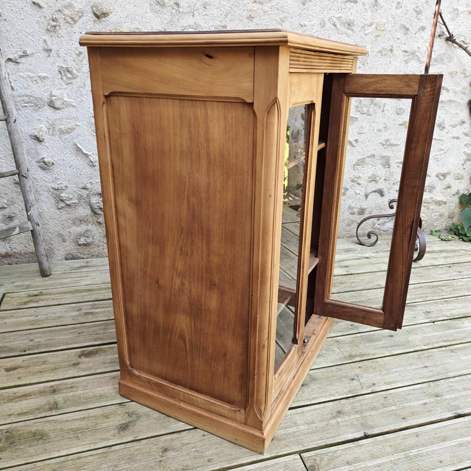 antique glass sideboard