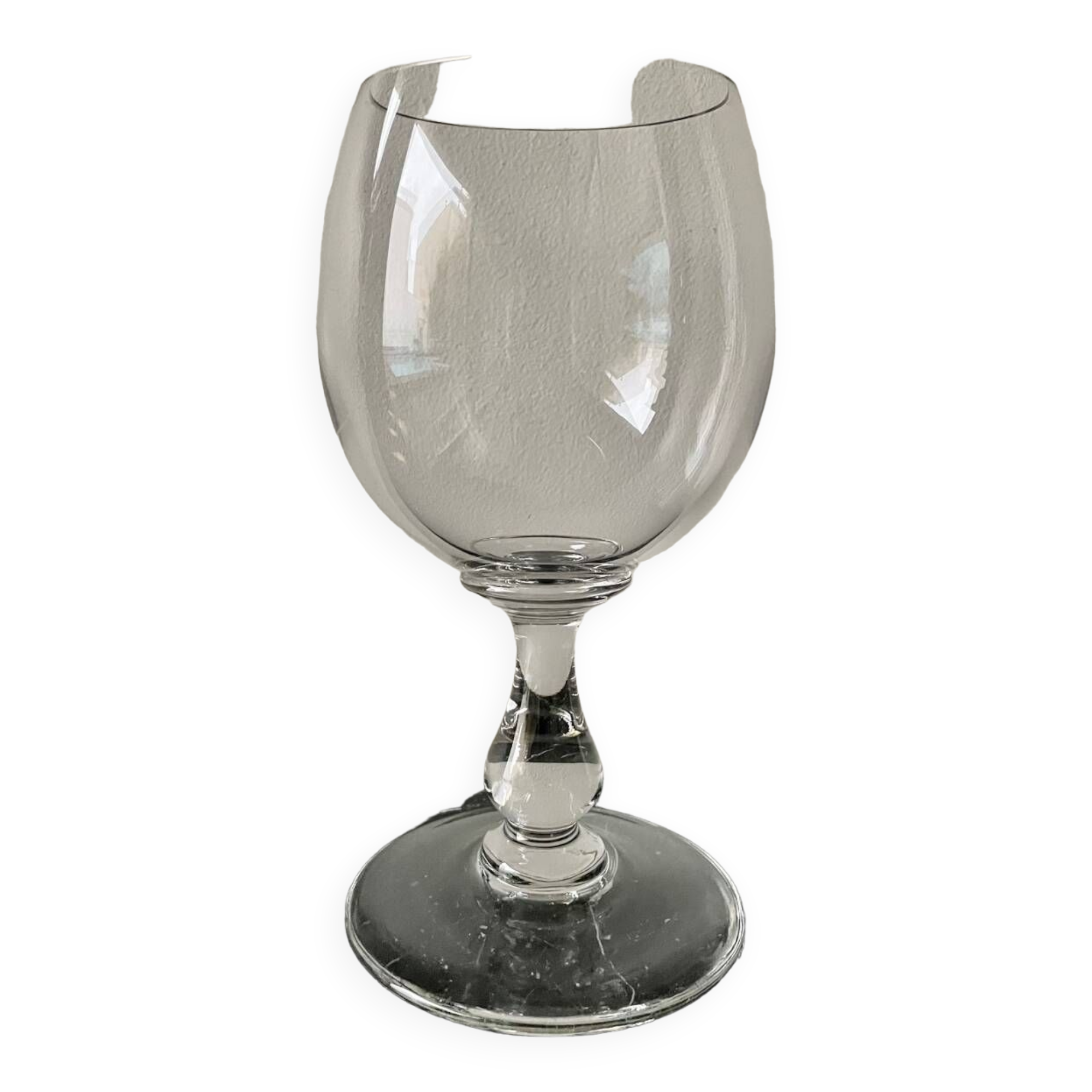 Old crystal stemmed glass vase