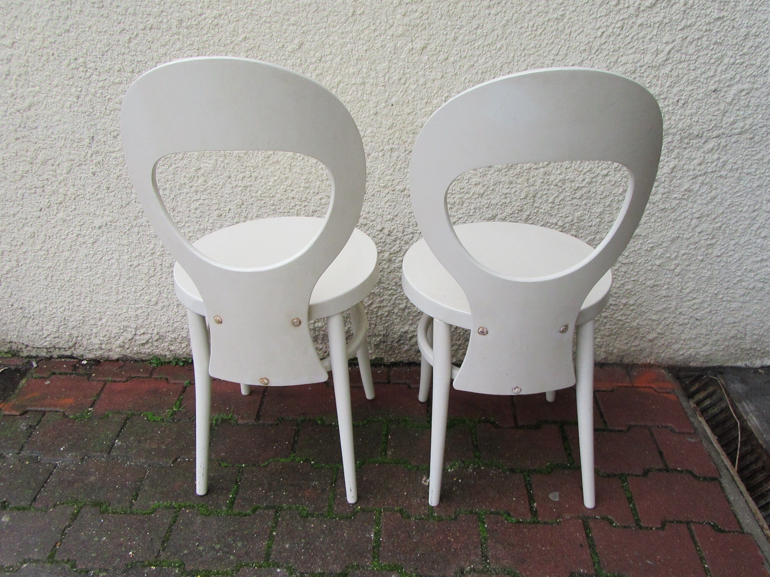 Pair chairs bauman model white Seagull