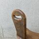 Brutalist tripod stool with backrest, France, vintage 1950s