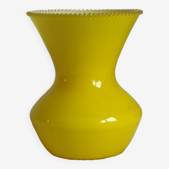 Vase vintage opaline jaune