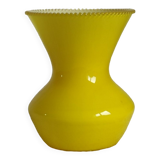 Yellow opaline vintage vase