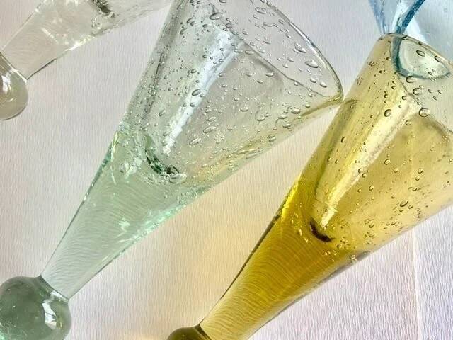 Biot glassware, 5 pomponette glasses