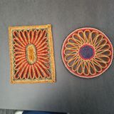 2 braided straw mats