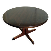 Table ronde extensible en bois - année 1960 - 110cm à 210cm
