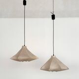 Pair of Italian Designer Cocoon Pendant lights original from the 1960s