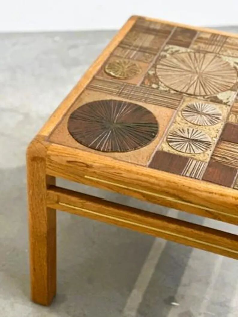 Poulsen Coffee Table for Haslev Møbelsnedkeri in Ceramic Tiles, Denmark, 1960s