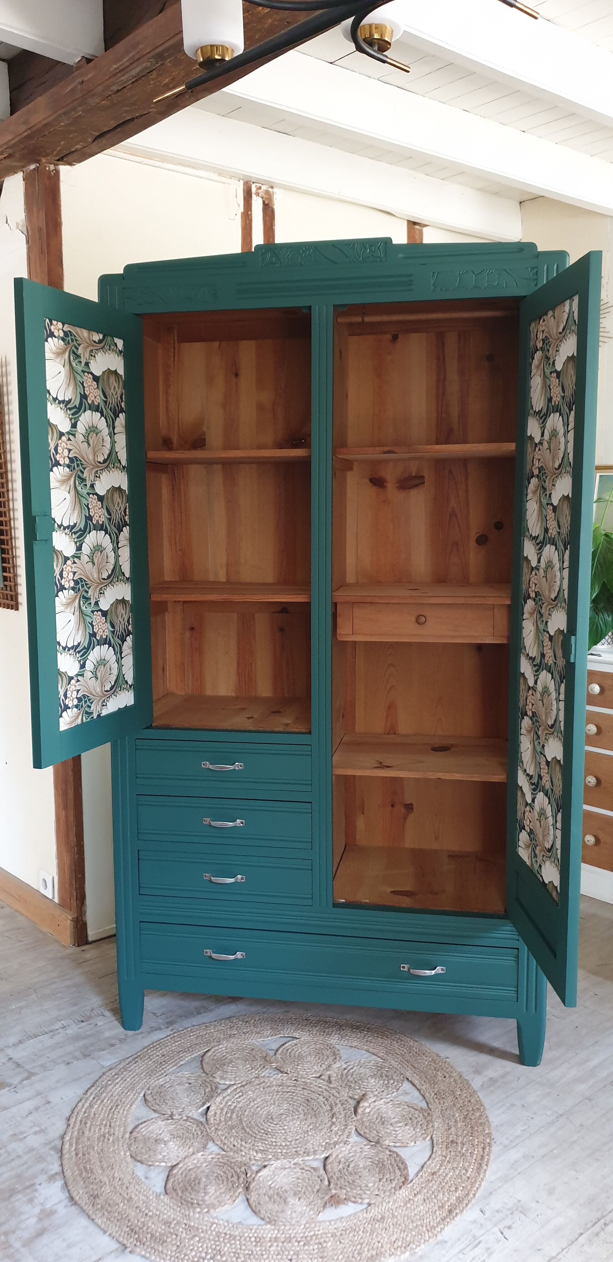 Parisian wardrobe in solid wood