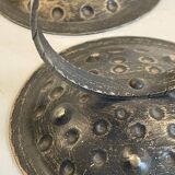 Vintage Black Patina Metal Candlesticks