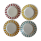 Sarreguemines set of 4 flat plates vintage colors tangy