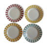 Sarreguemines set de 4 assiettes plates vintage couleurs acidulées