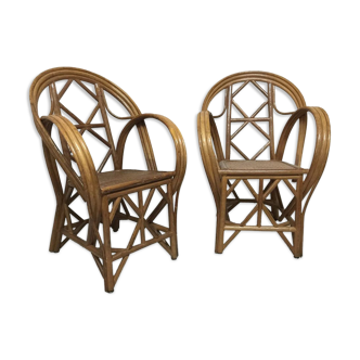 Pair of vintage rattan chair