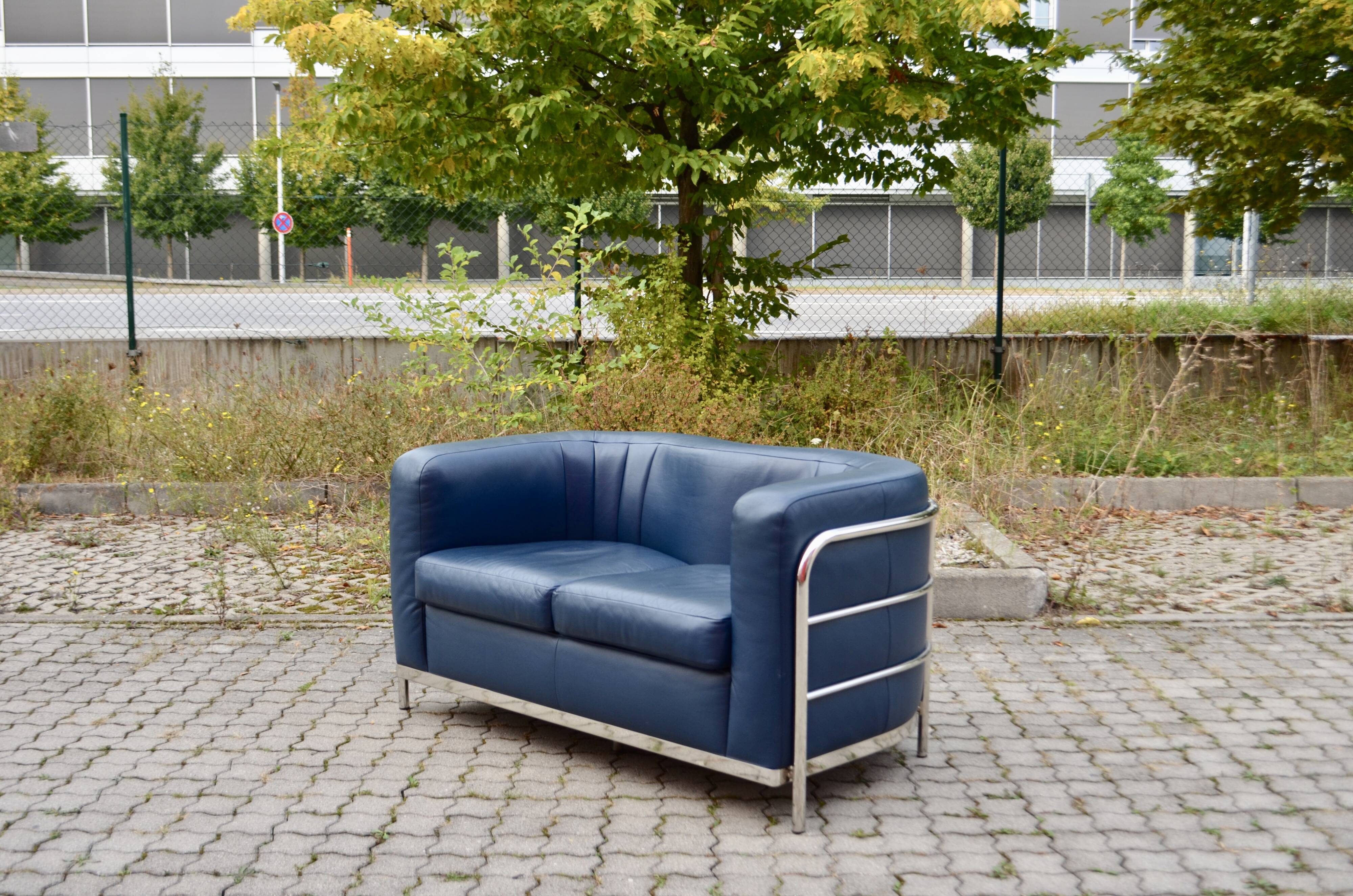 Zanotta Onda set Sofa & 2 Chairs blue leather