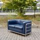 Ensemble canapé & 2 fauteuils en cuir bleu Zanotta Onda