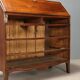 Antique drop-leaf cabinet in walnut with maple inlays, Italy, mid-18th century.