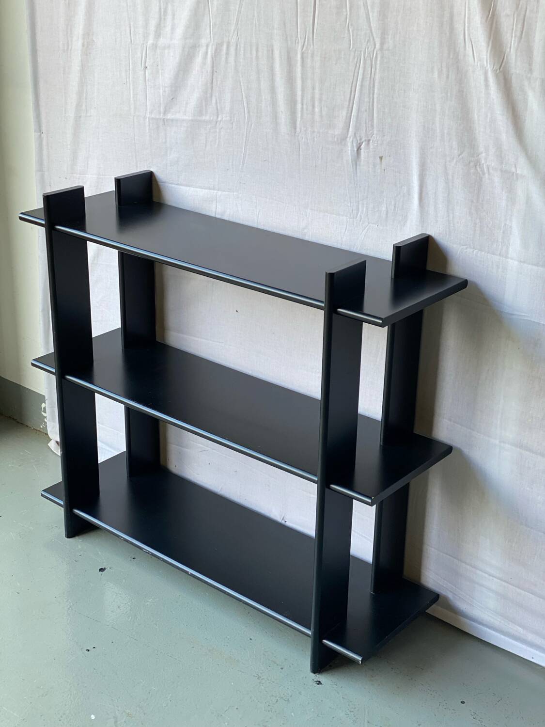 Vintage black satin lacquered shelf