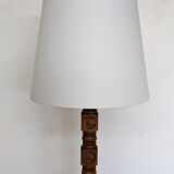 Neo-Basque floor lamp in turned wood - 50s