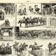 Gravure ancienne 1923 - Courses hippiques par L. Bombled - Cheval litho