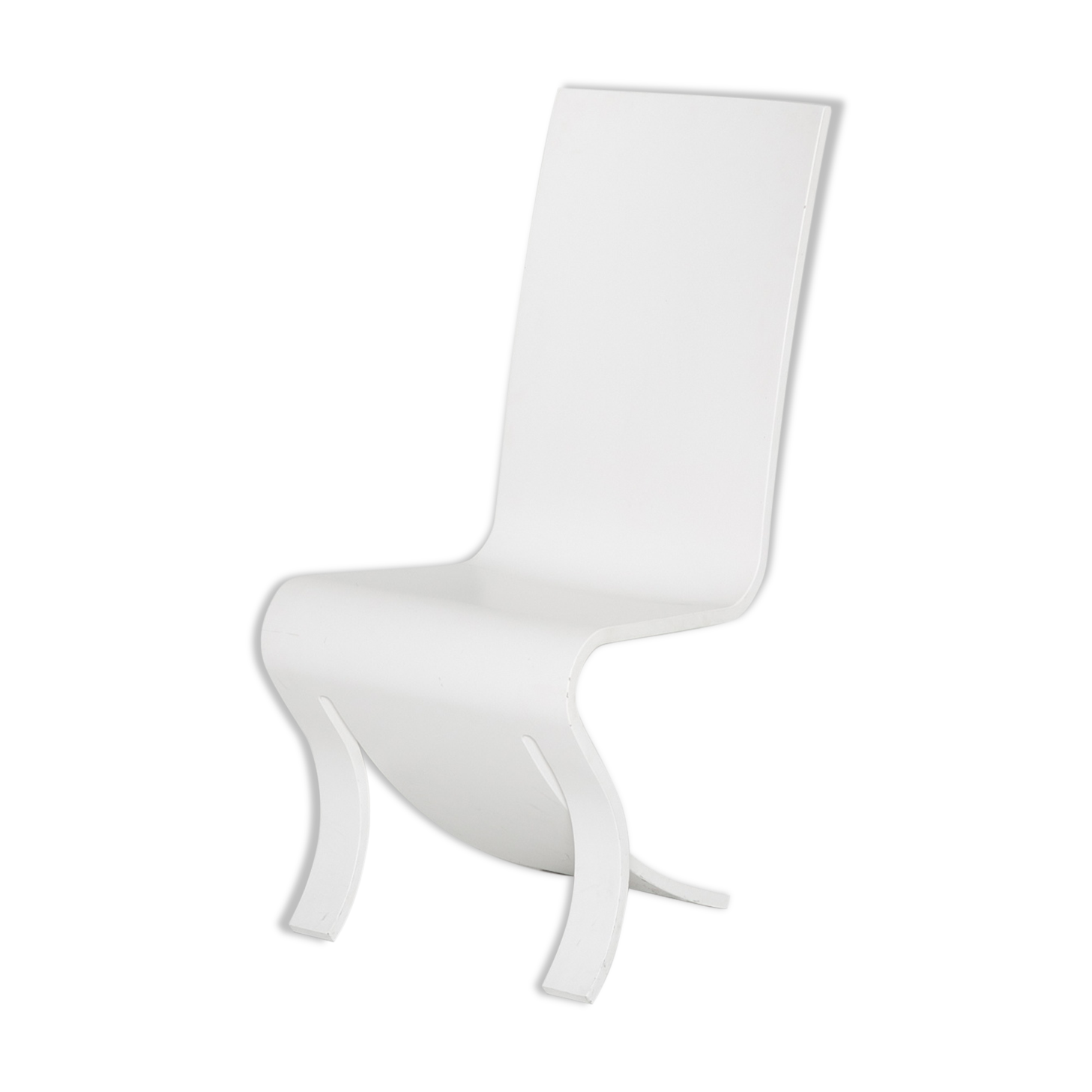 High back white chair