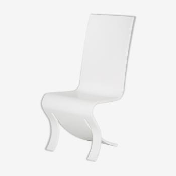 High back white chair