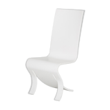 High back white chair