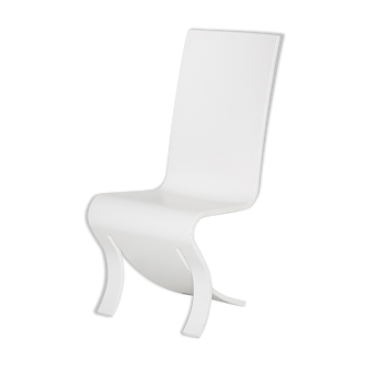 High back white chair