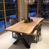 Table en chêne massif 3m x 1m bords droits