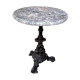 Pedestal table cast iron, marble top