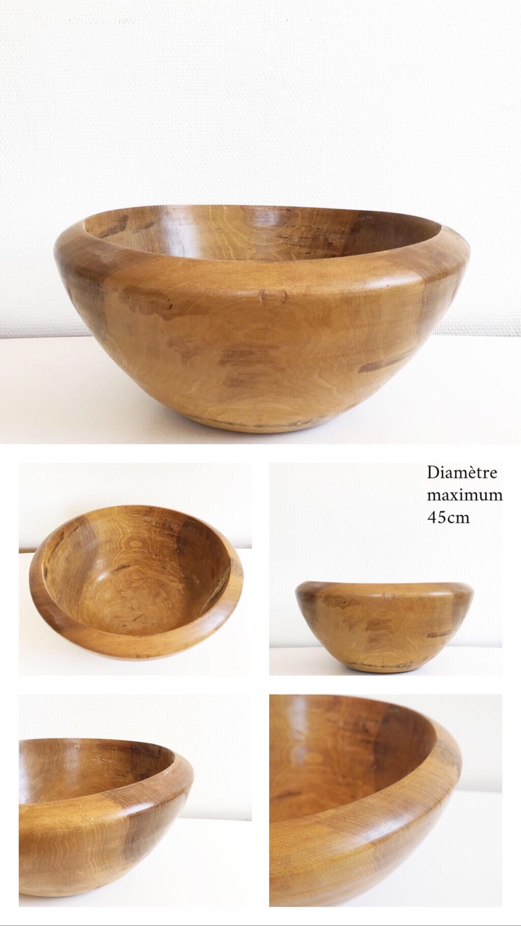 Wooden salad bowl 45cm