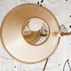 Gilded bronze hot water bottle lamp, Empire style, beige metal lampshade