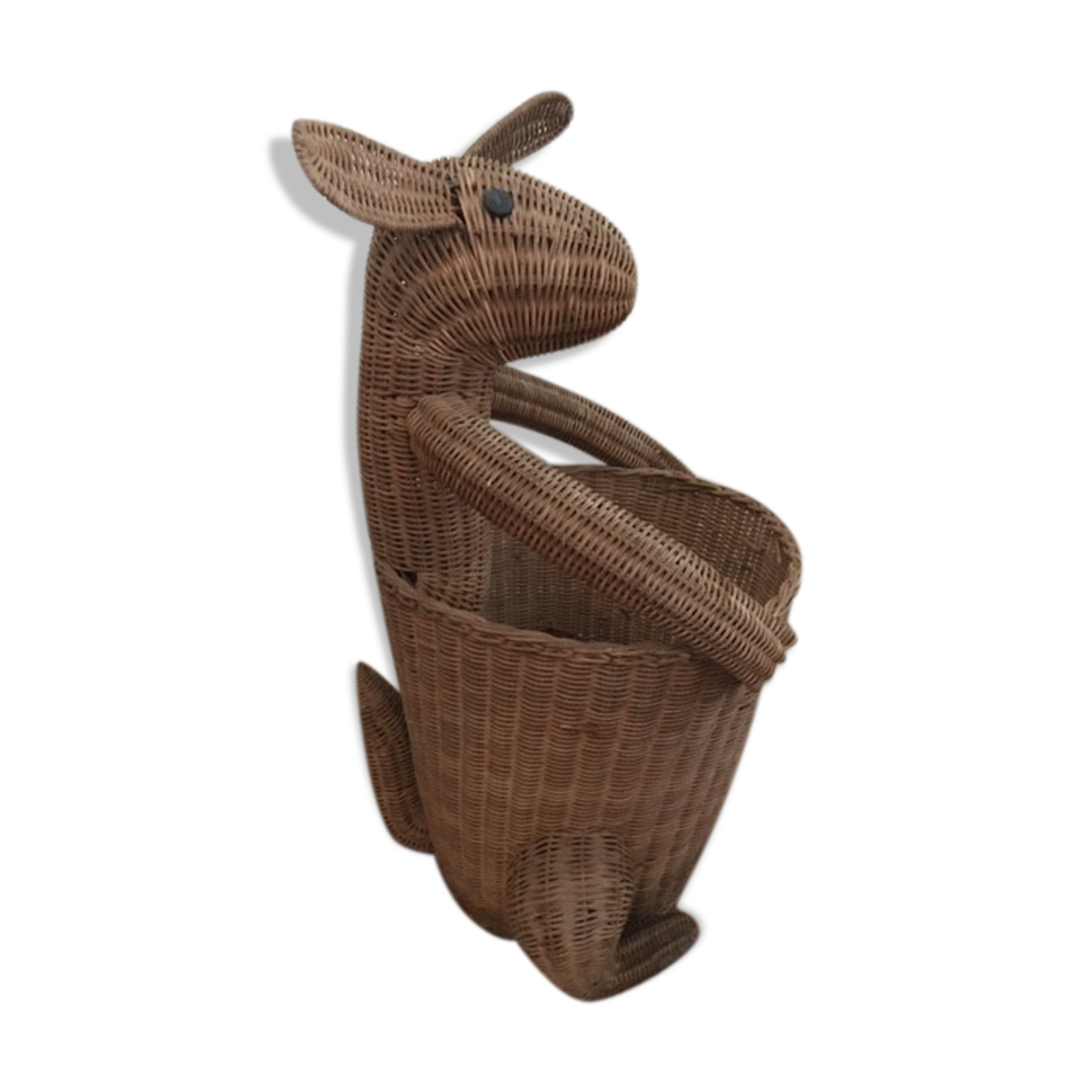 Panier cache pot osier zoomorphe