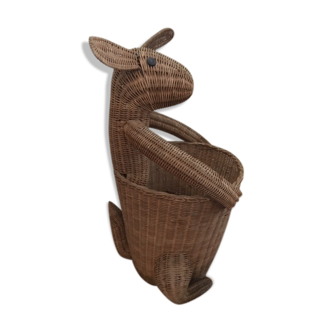 Zoomorphic wicker pot hides basket