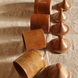Lot de 5 pots avec son couvercle,  en grès vintage