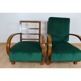 Pair of Artdeco restored armchairs by Jindrich Halabala