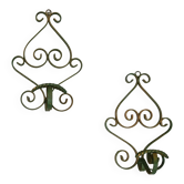 Set of 2 wrought iron hooks