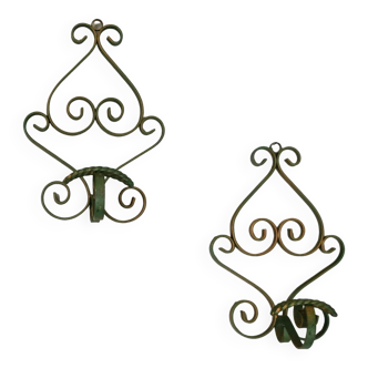 Set of 2 wrought iron hooks