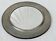 Ancien Miroir Mural Rond Entourage En Etain Pur D: 24,5 Cm Vintage