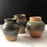 Set of 3 stoneware pots by Jules Guérin