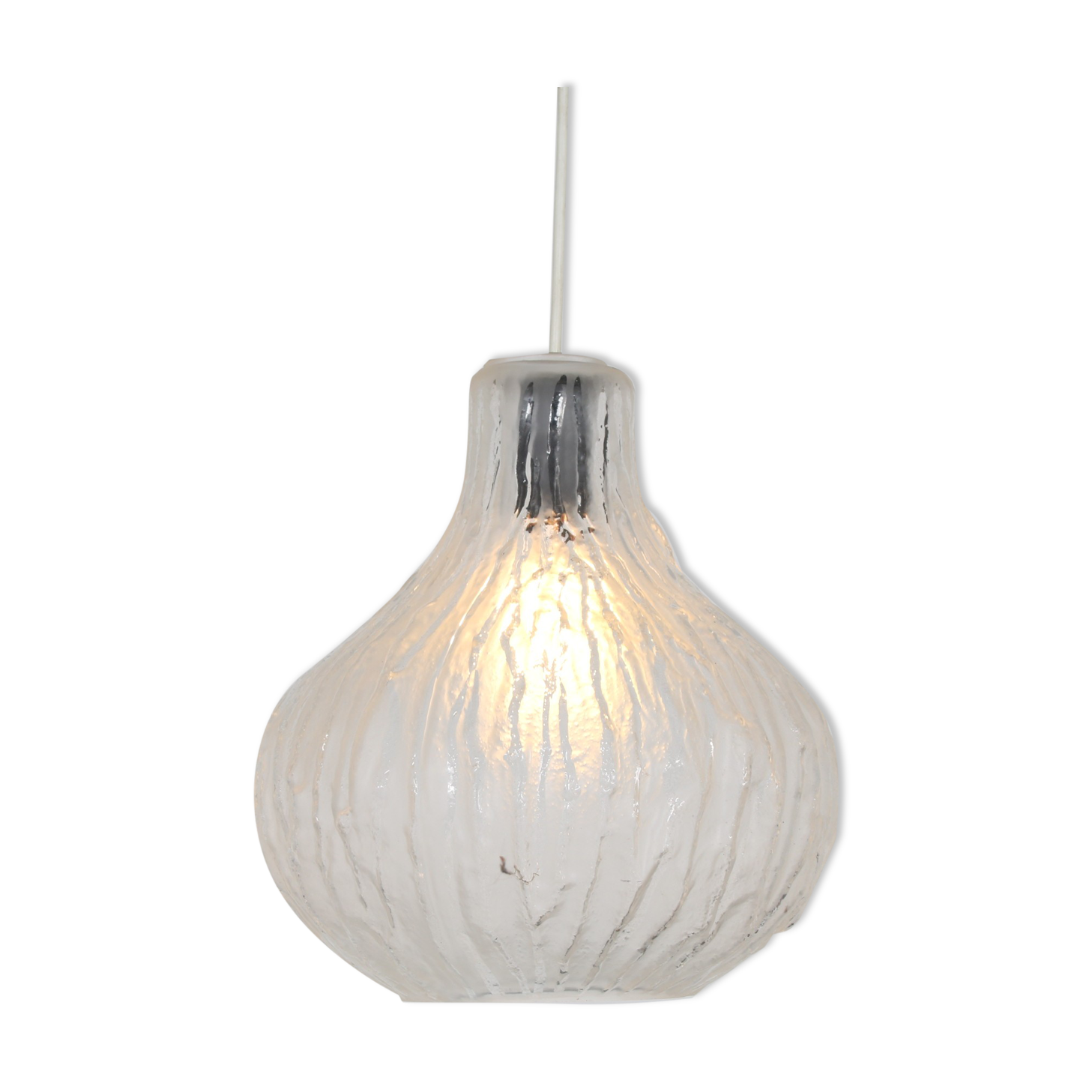 1960s Frosted glass hanging lamp from Austria