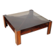 Scandinavian coffee table Mobelintarsia – Rosewood & smoked glass – 1960s