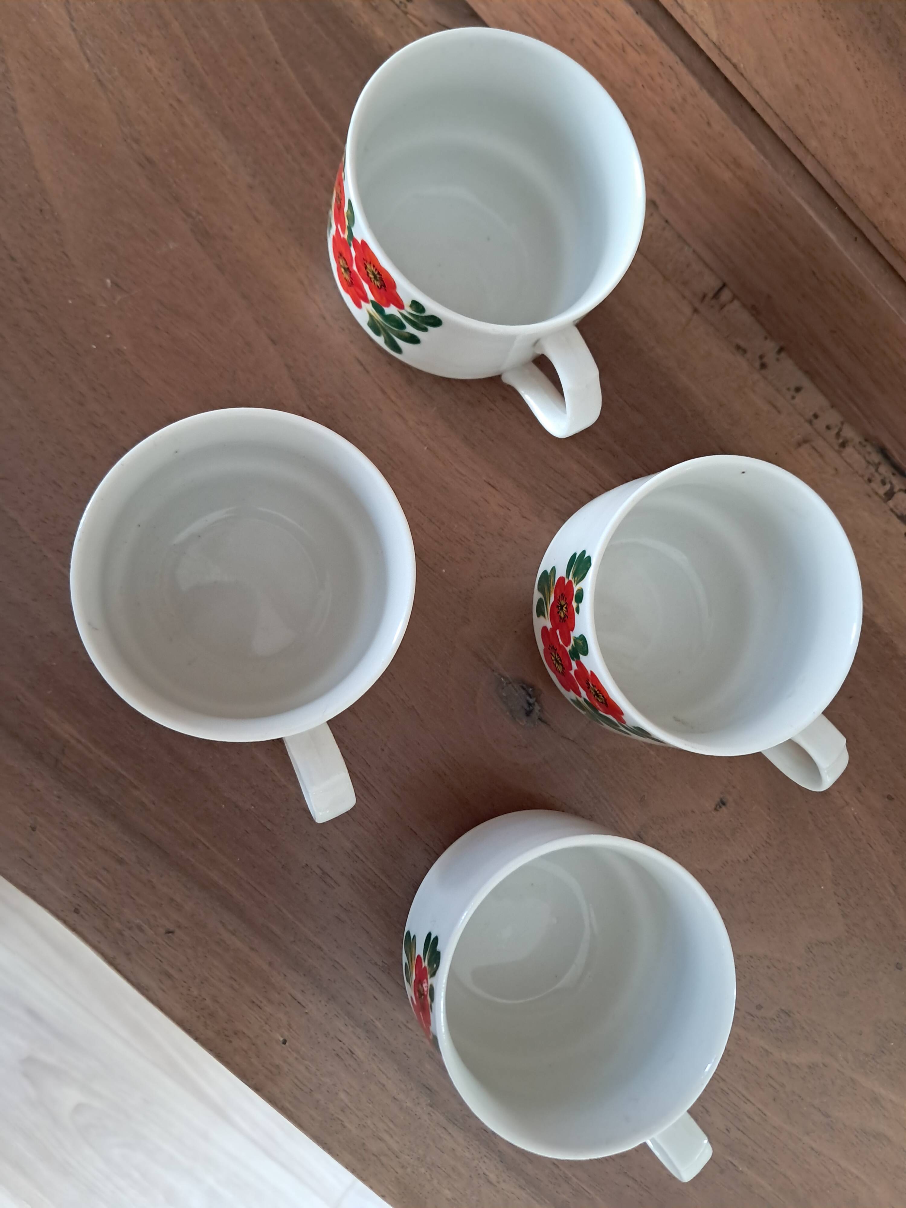 set of 4 Weidmann porcelain espresso cups