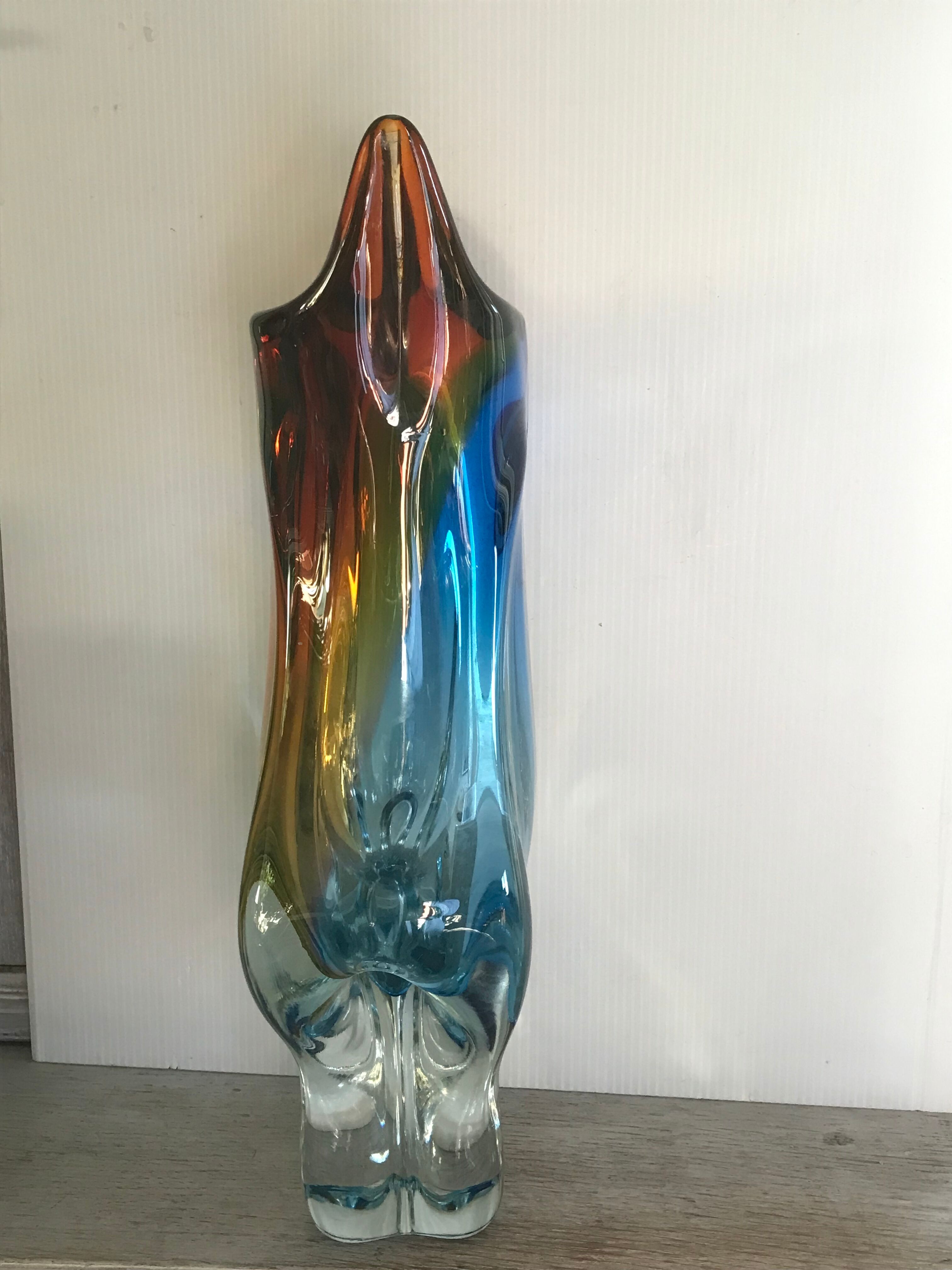 Glass vase by Art Chribska circa 1960